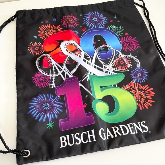 2015 Busch Gardens Tampa Bay Florida Drawstring Backpack Bag - Picture 6 of 16